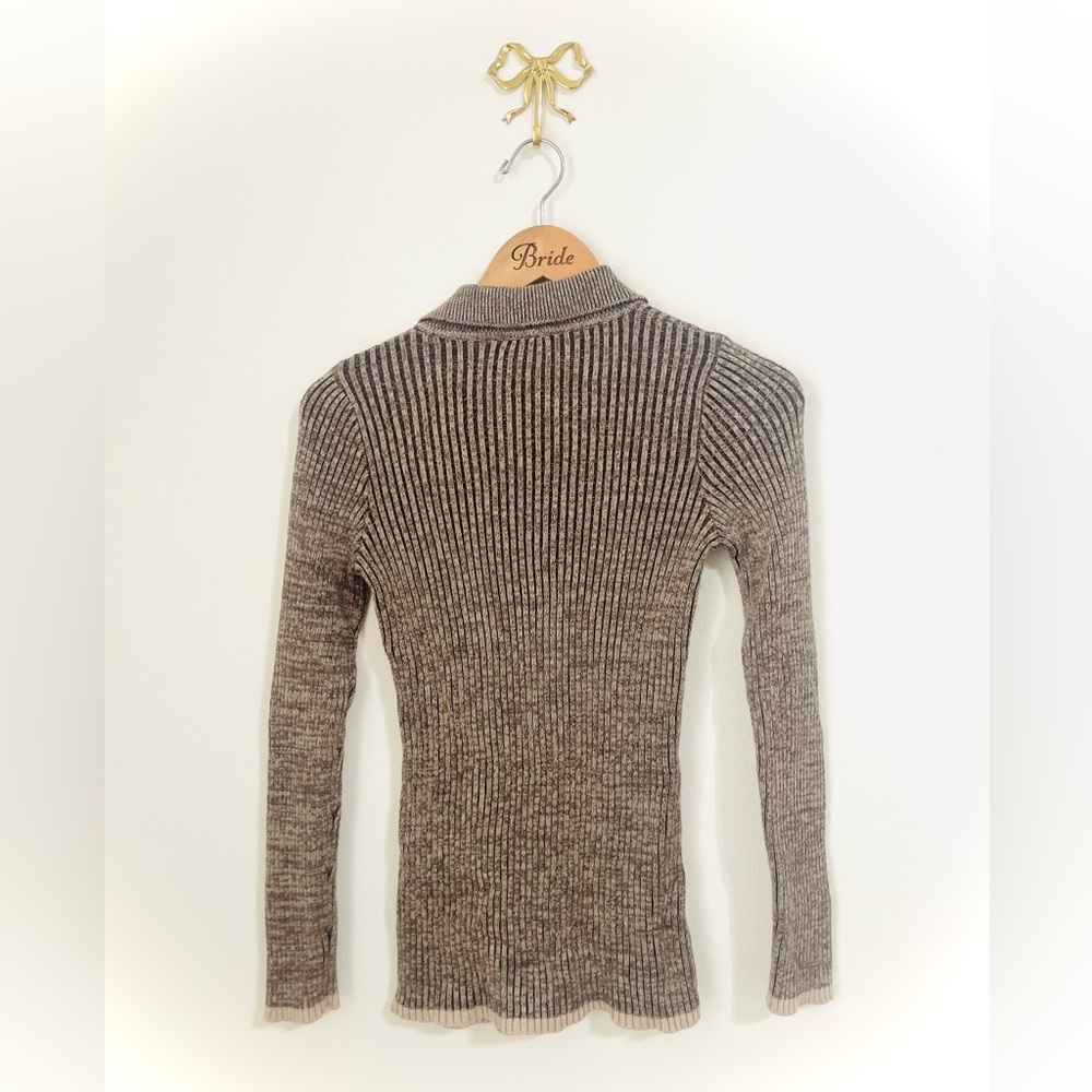 Rails Rory Brown Multi‎ Ribbed Knit Collared Button Up Cardigan Top XS - Picture 7 of 7